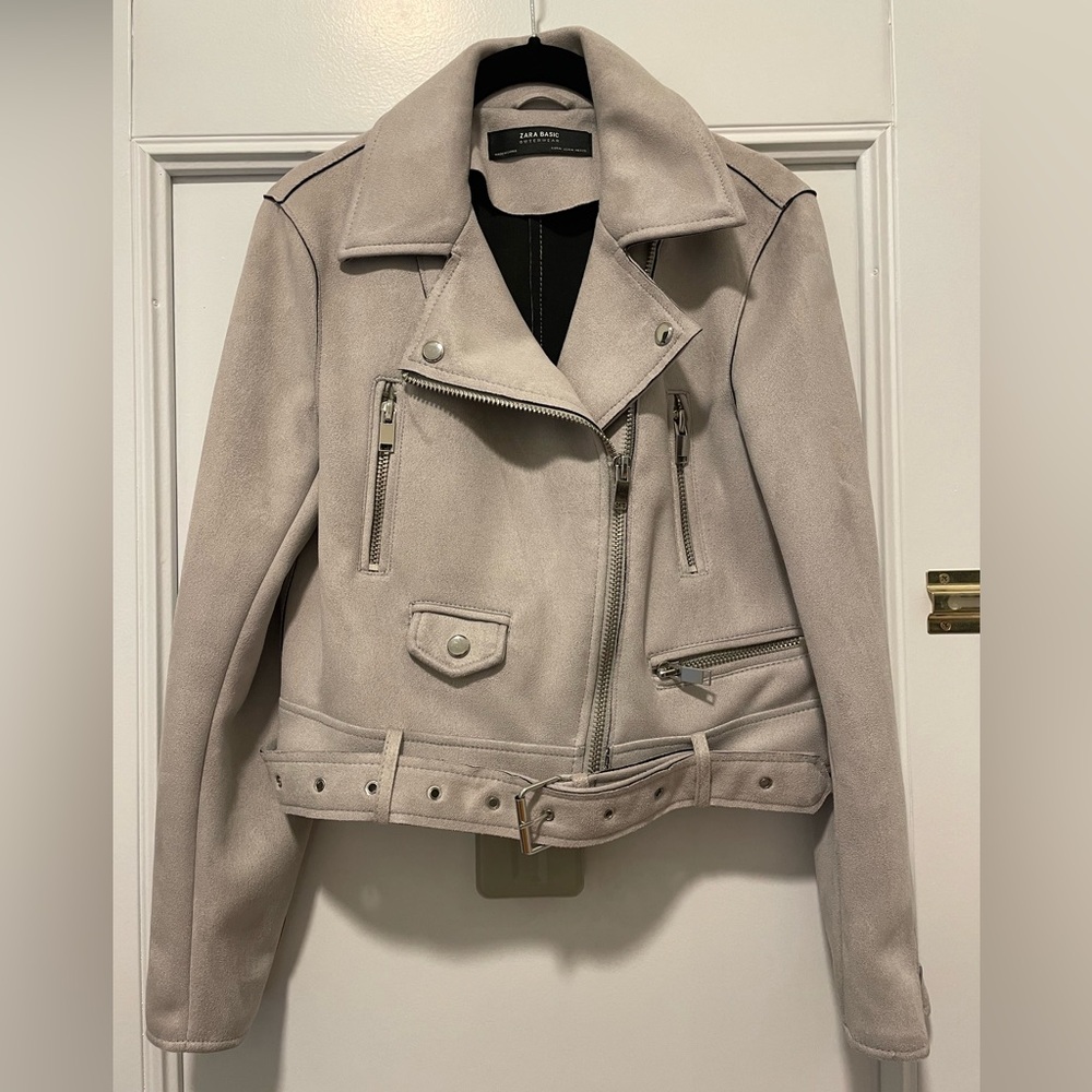 Zara Faux Suede Moto Jacket